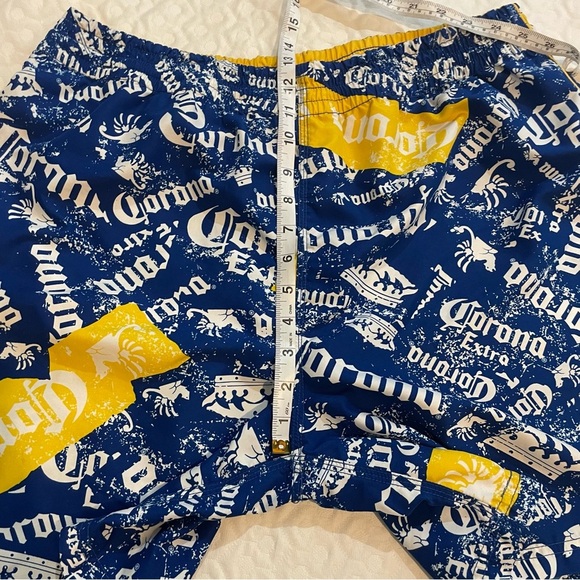 Corona Swim Trunks Men’s XL Blue Yellow Netted Lined Summer Beach Travel Beer - Picture 6 of 8